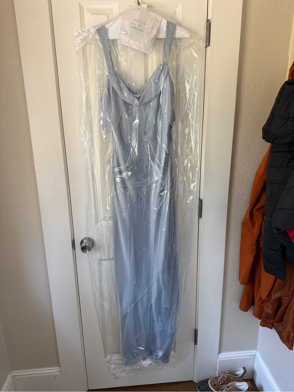 Show Me Your MuMu Satin Bella Maxi Dress in Steel Blue - Picture 8 of 12